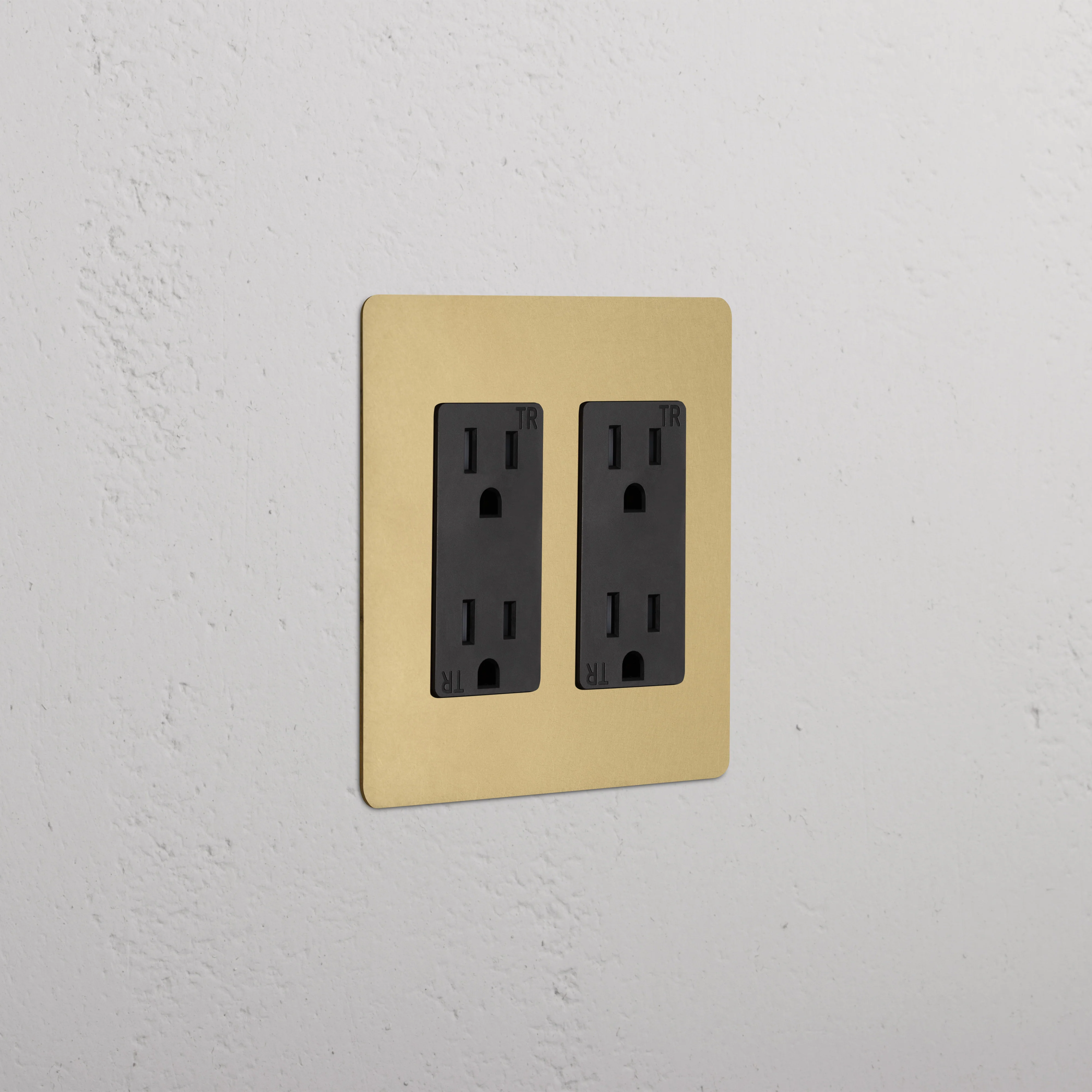 Kew 2G Outlet - Antique Brass Black
