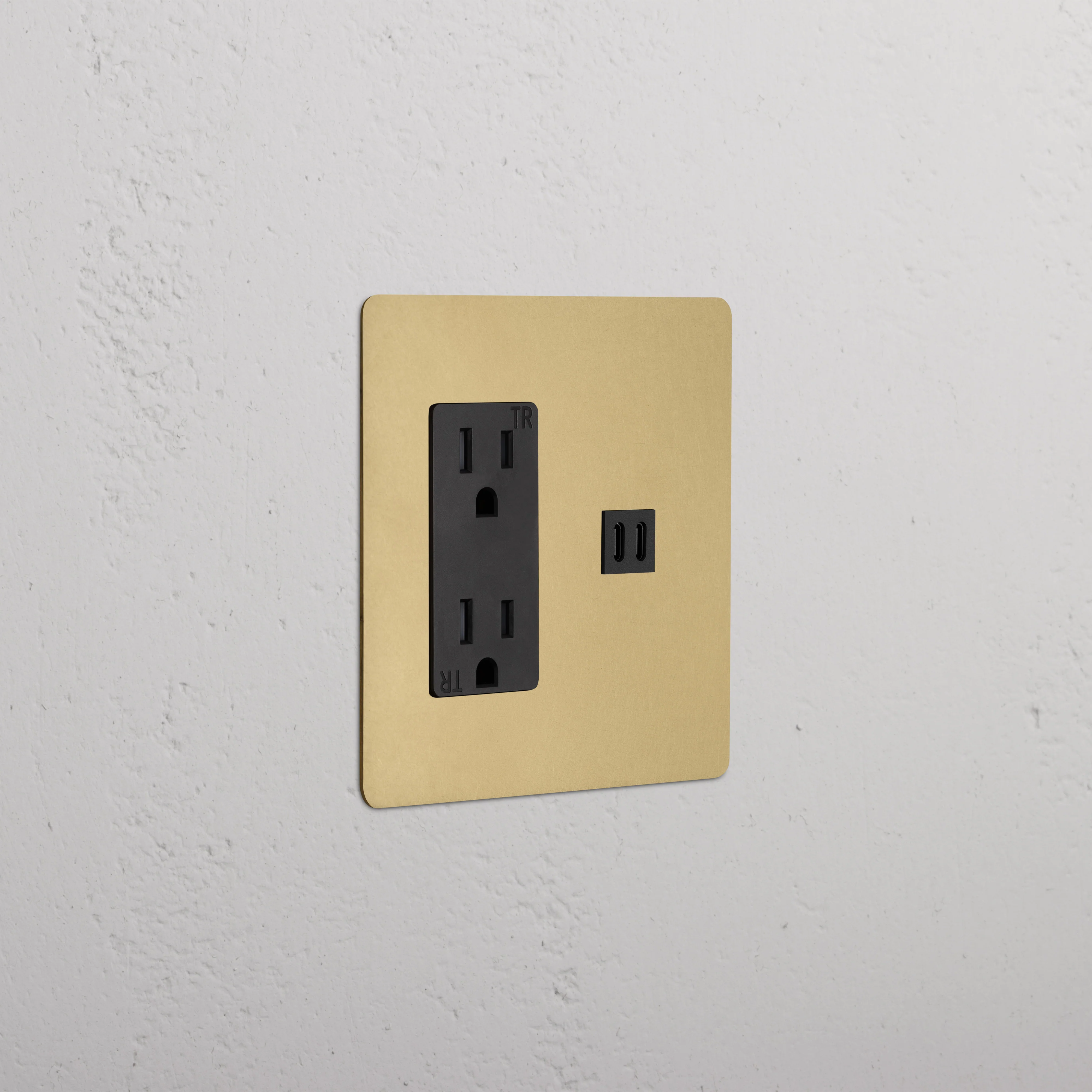 Kew 2G Outlet & Fast Charge USB - Antique Brass Black