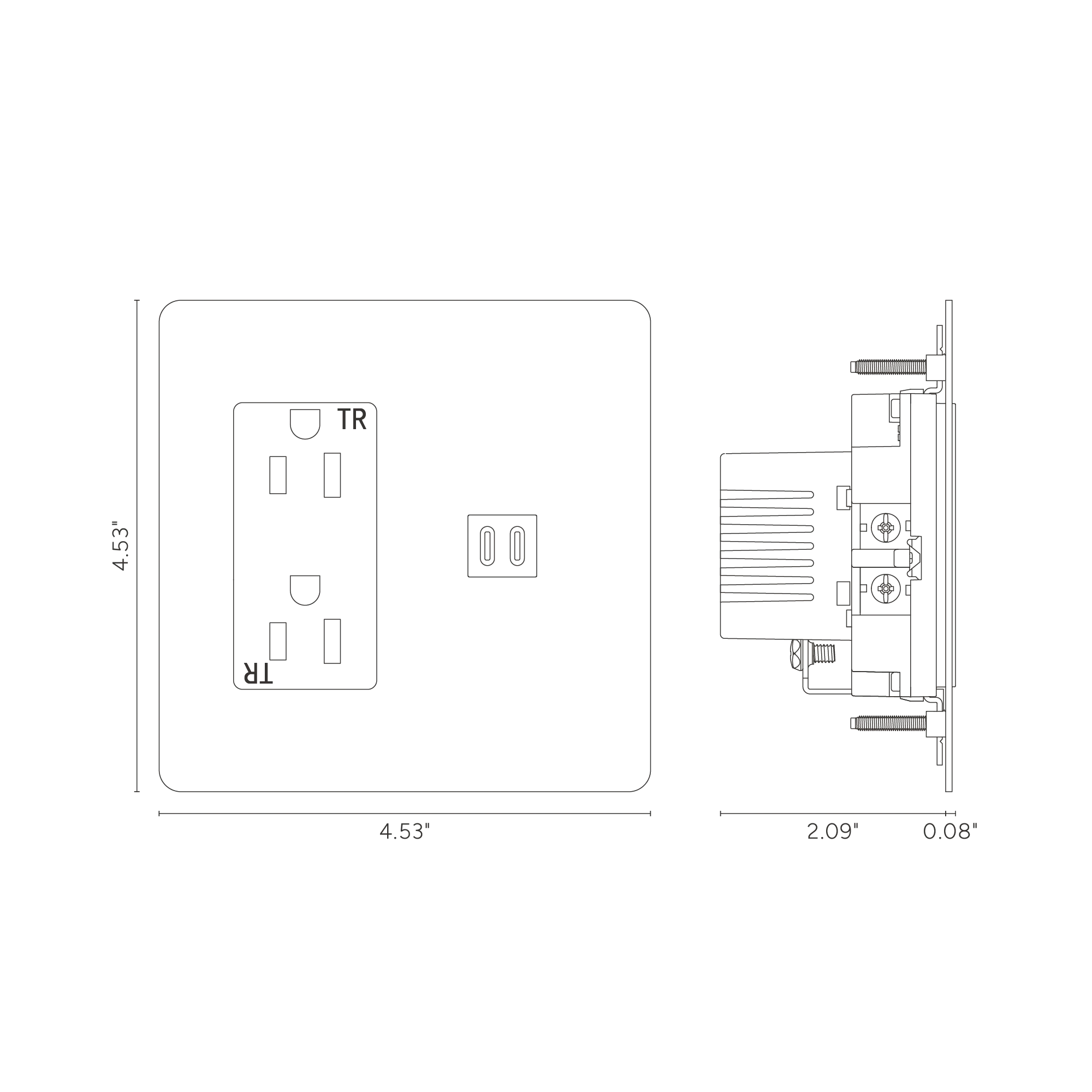Kew 2G Outlet & Fast Charge USB - Bronze Black - Image 2