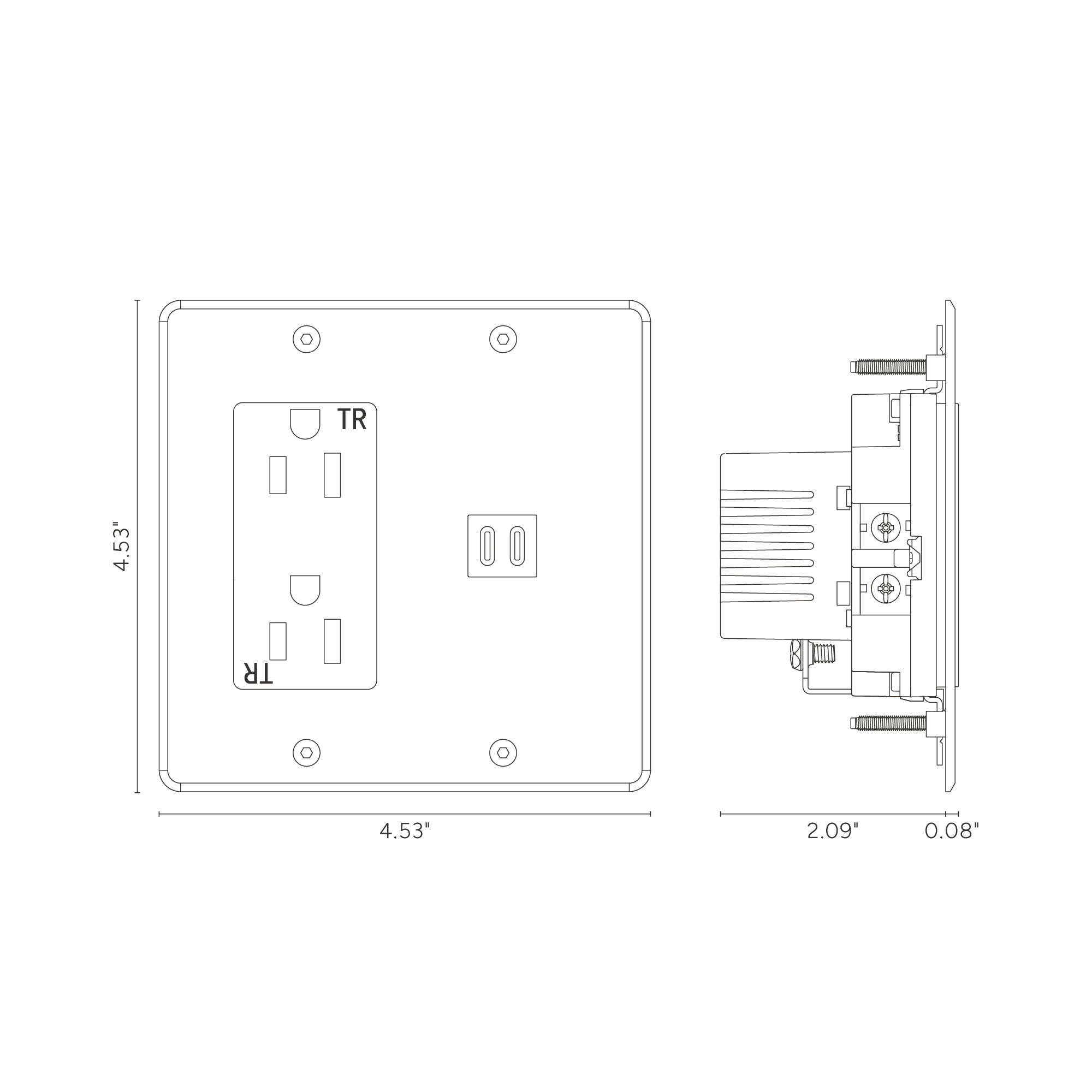 Kew 2G Outlet & Fast Charge USB - Clear Black - Image 2