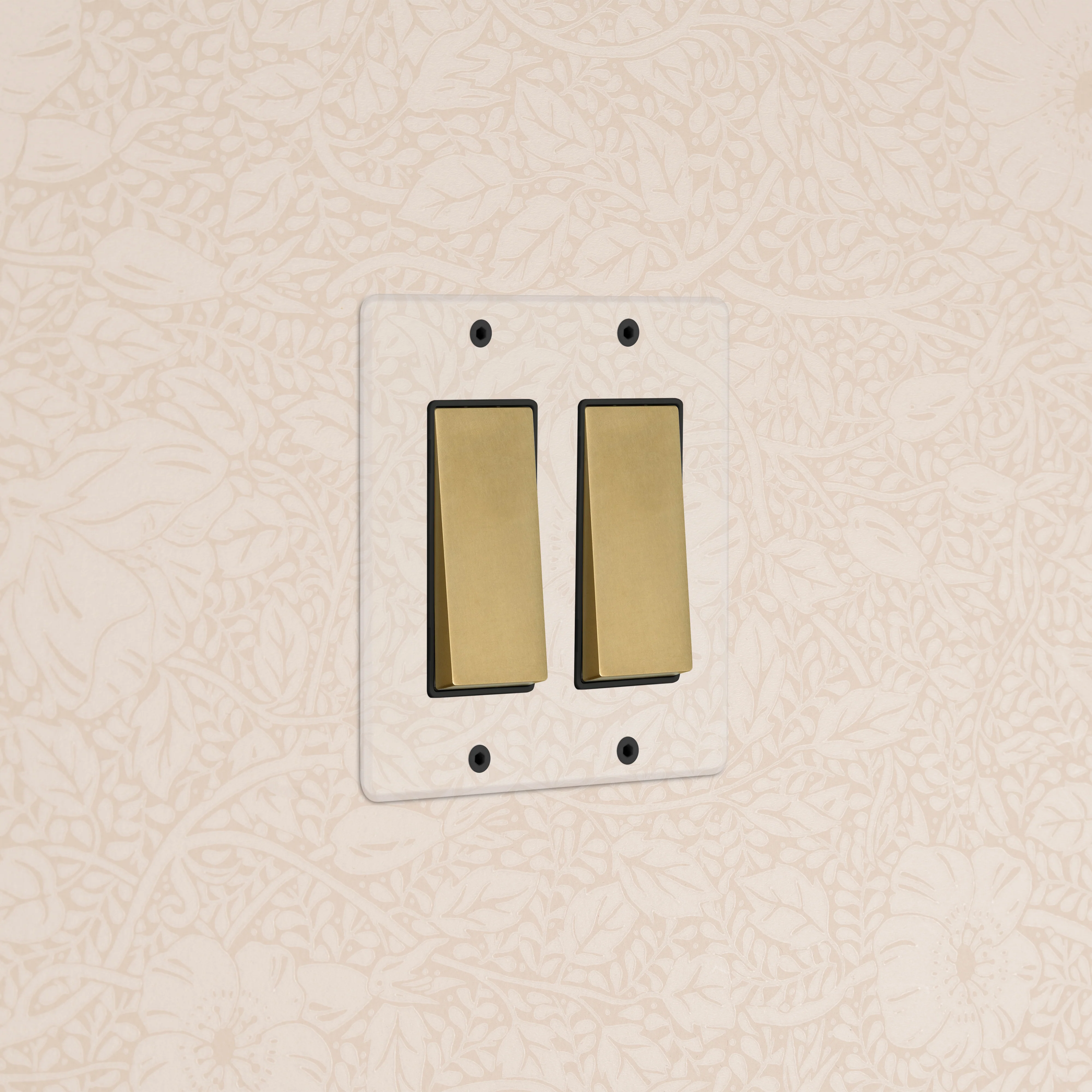 Kew 2G Rocker Switch - Clear Antique Brass Black