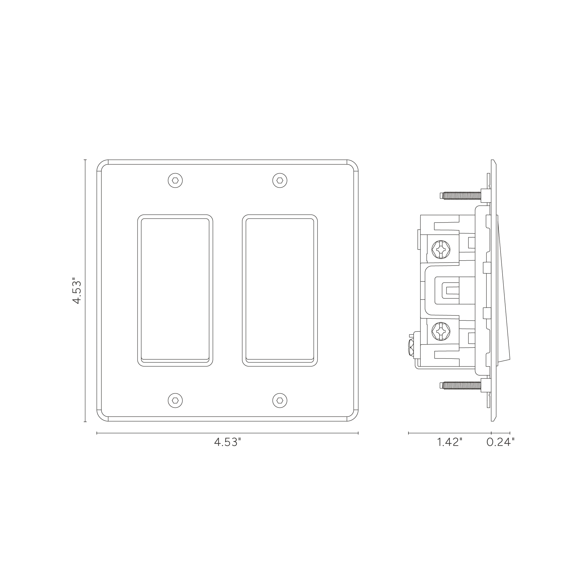 Kew 2G Rocker Switch - Clear Antique Brass White - Image 2