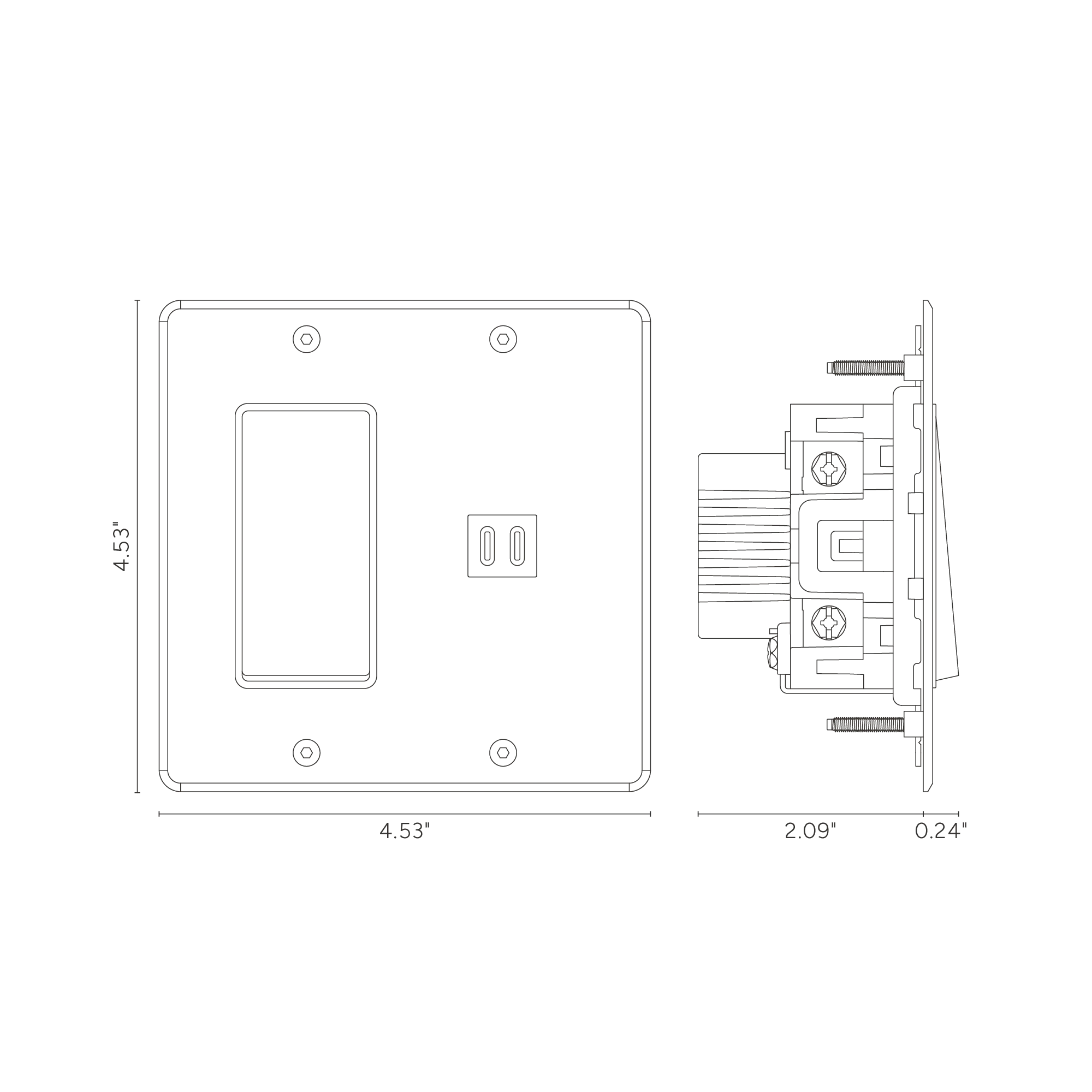 Kew 2G Rocker Switch & Fast Charge USB - Clear Antique Brass White - Image 2