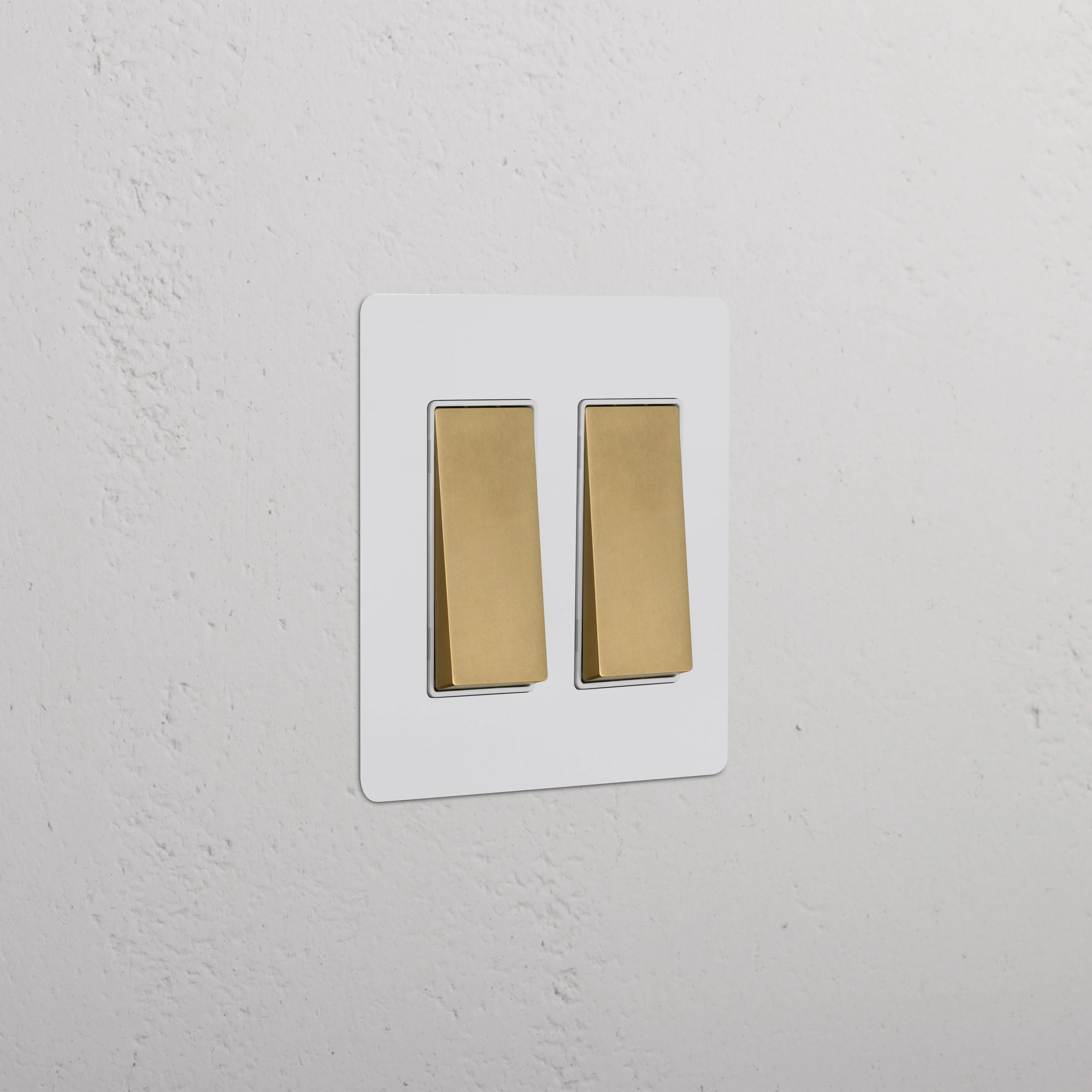Kew 2G Rocker Switch - Paintable Antique Brass White