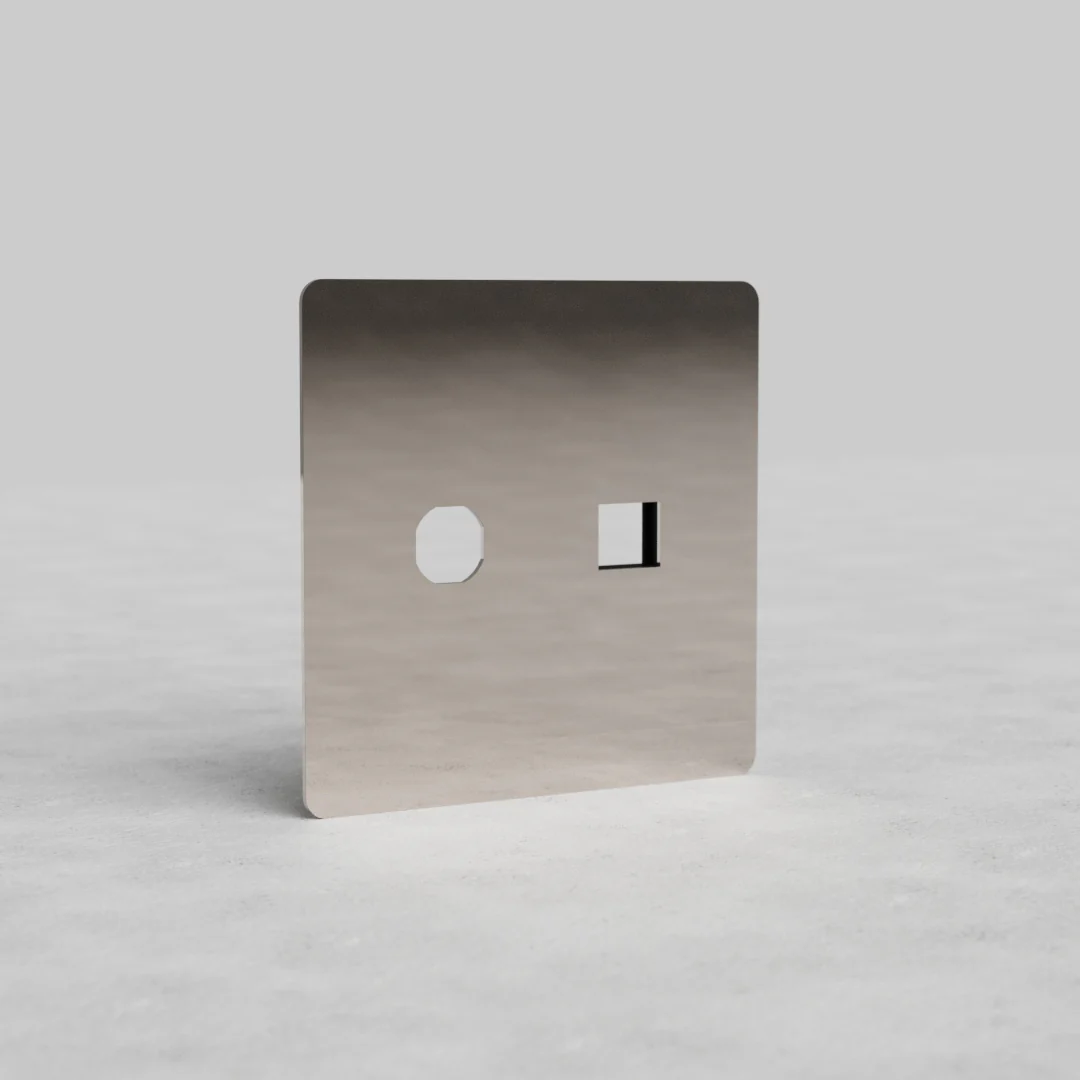 Kew 2G Switch & Keystone Plate - Polished Nickel