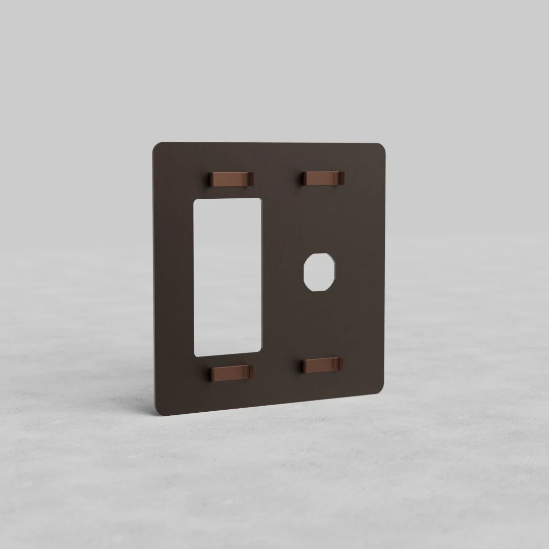 Kew 2G Switch & Outlet Plate - Bronze - Image 2
