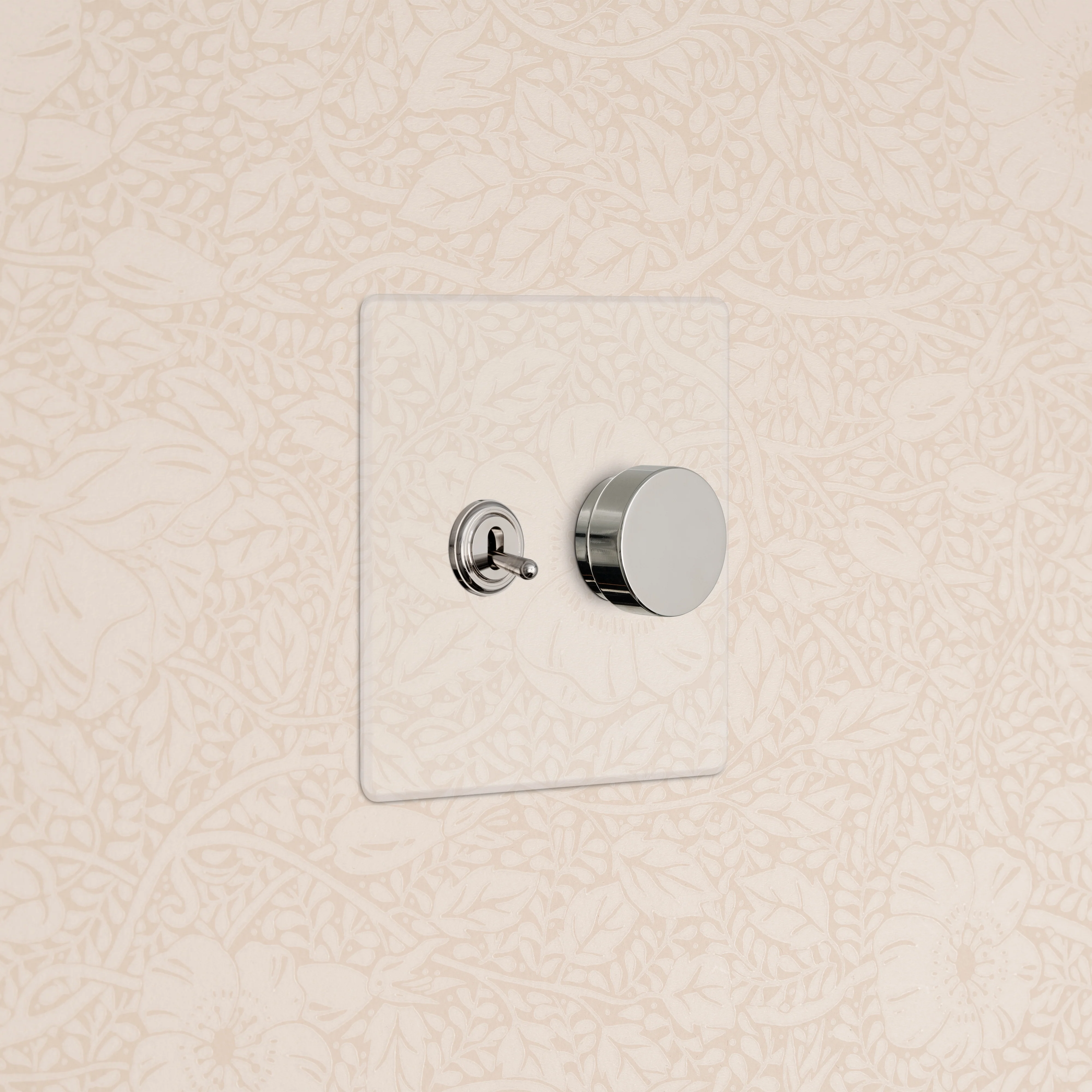 Kew 2G Toggle & Dimmer Switch - Clear Polished Nickel