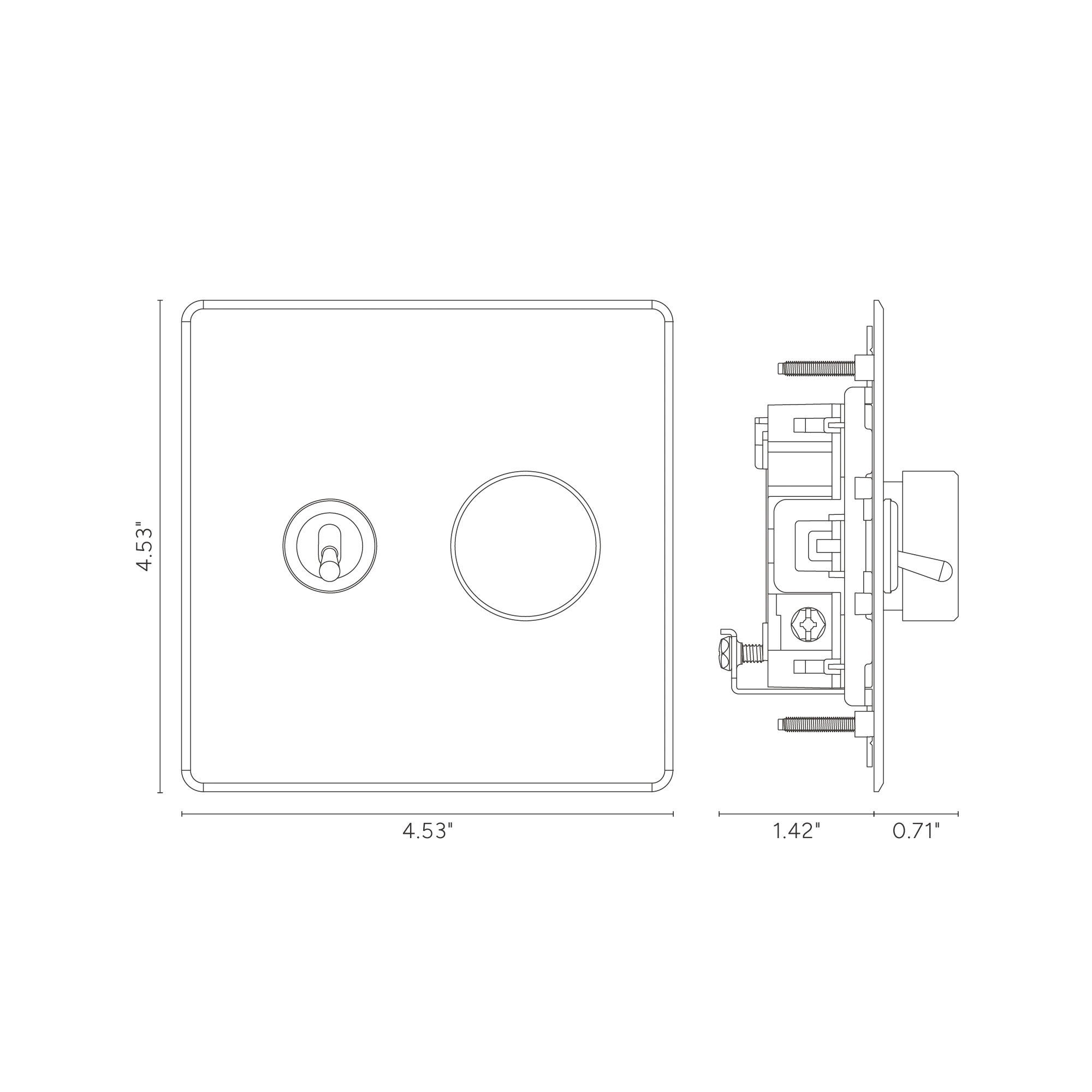 Kew 2G Toggle & Dimmer Switch - Clear Polished Nickel - Image 2