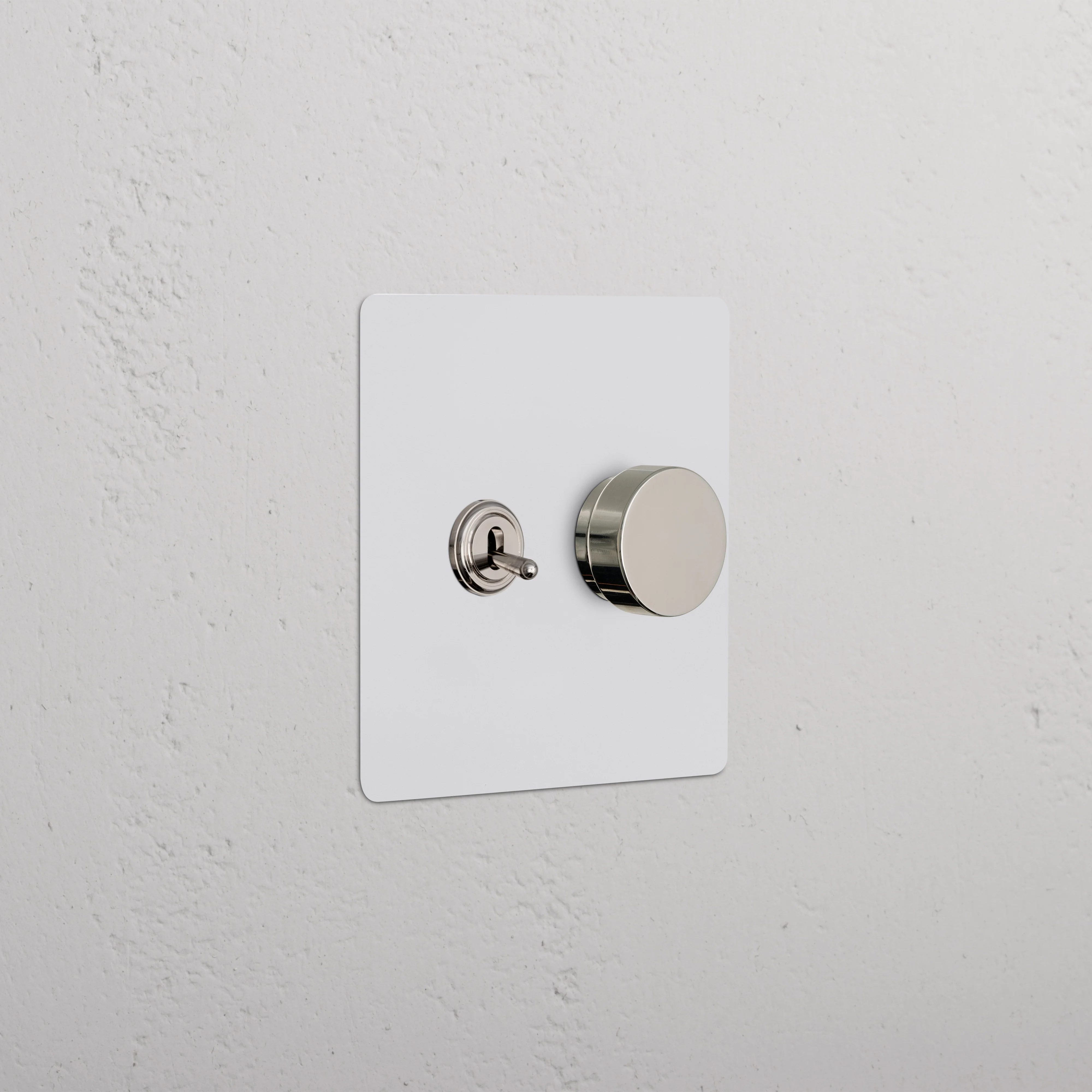 Kew 2G Toggle & Dimmer Switch - Paintable Polished Nickel