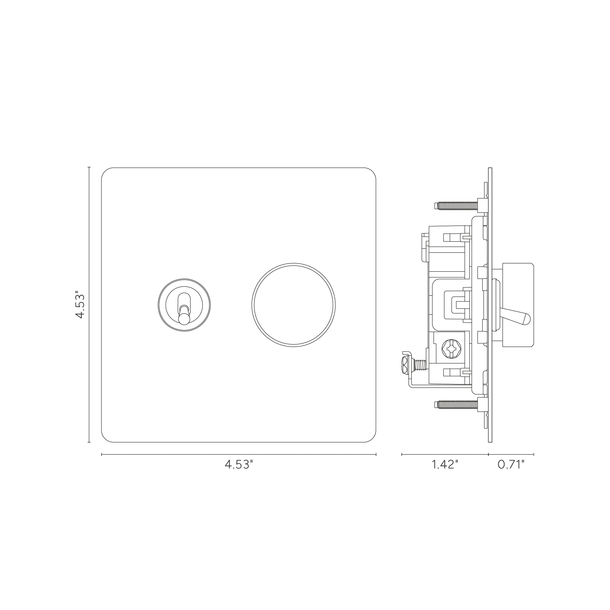 Kew 2G Toggle & Dimmer Switch - Paintable Polished Nickel - Image 2