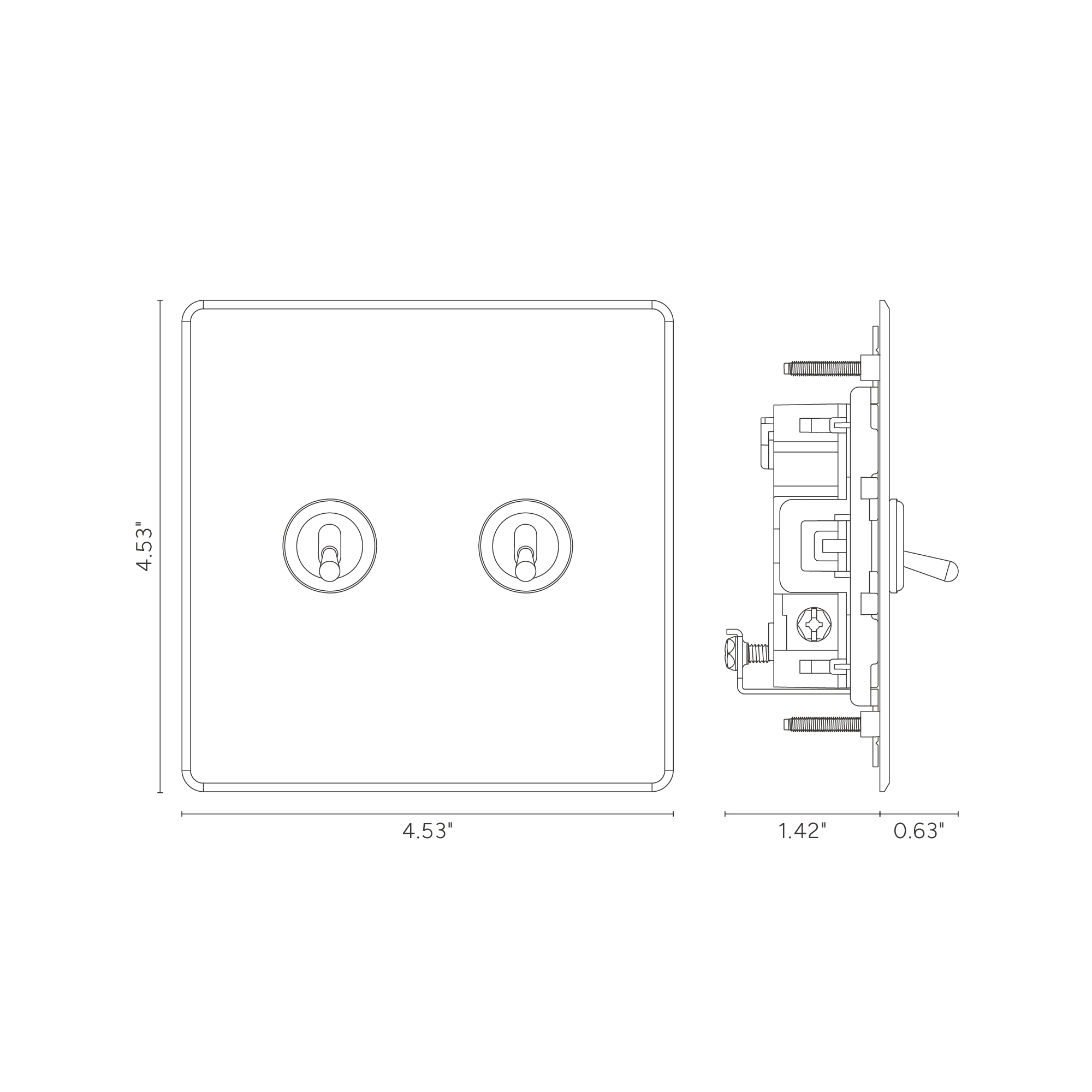 Kew 2G Toggle Switch - Clear Polished Nickel - Image 2