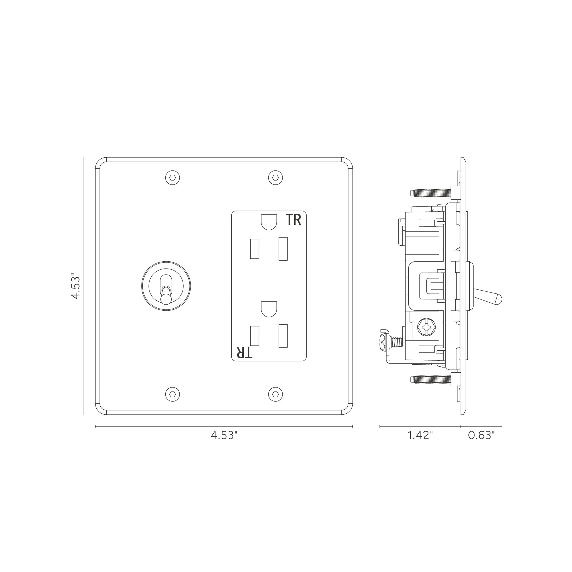 Kew 2G Toggle Switch & Outlet - Clear Antique Brass Black - Image 2