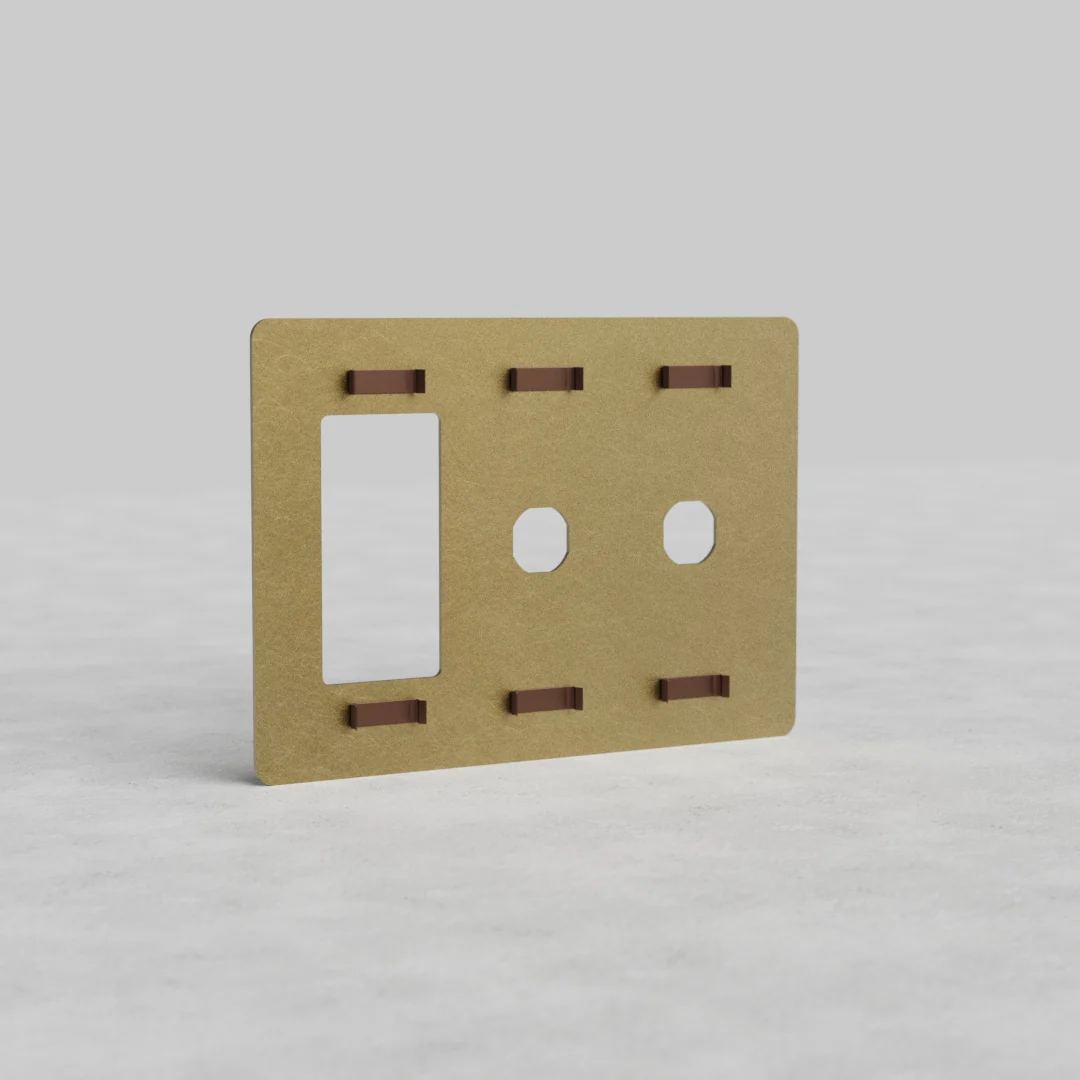 Kew 3G 2x Switch & Outlet Plate - Antique Brass - Image 2