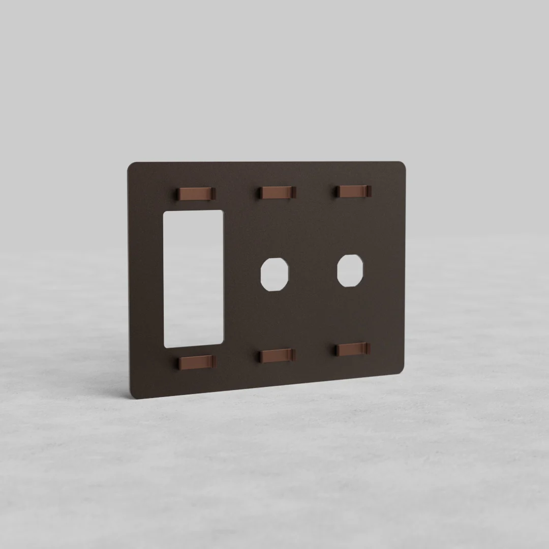 Kew 3G 2x Switch & Outlet Plate - Bronze - Image 2
