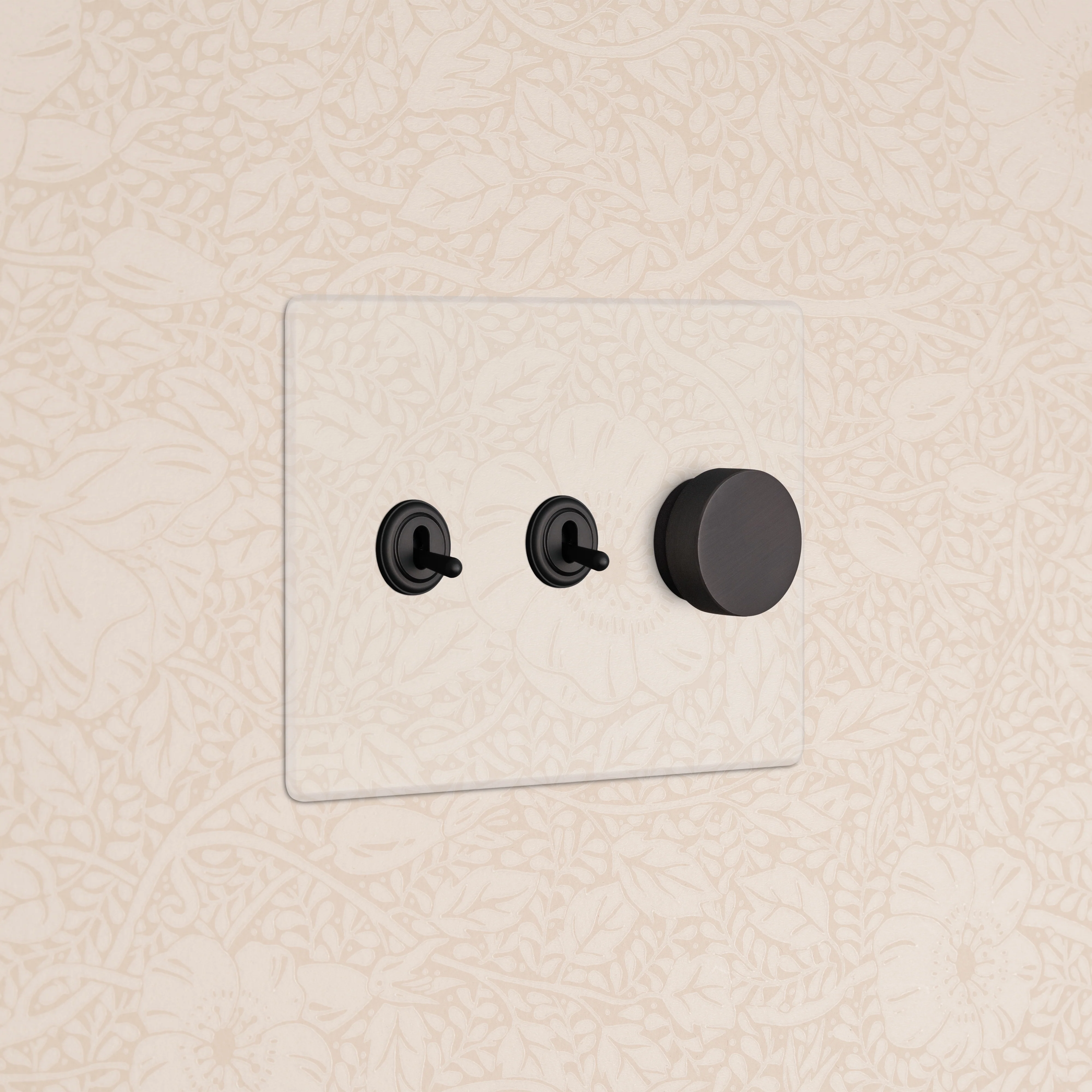 Kew 3G 2x Toggle & Dimmer Switch - Clear Bronze