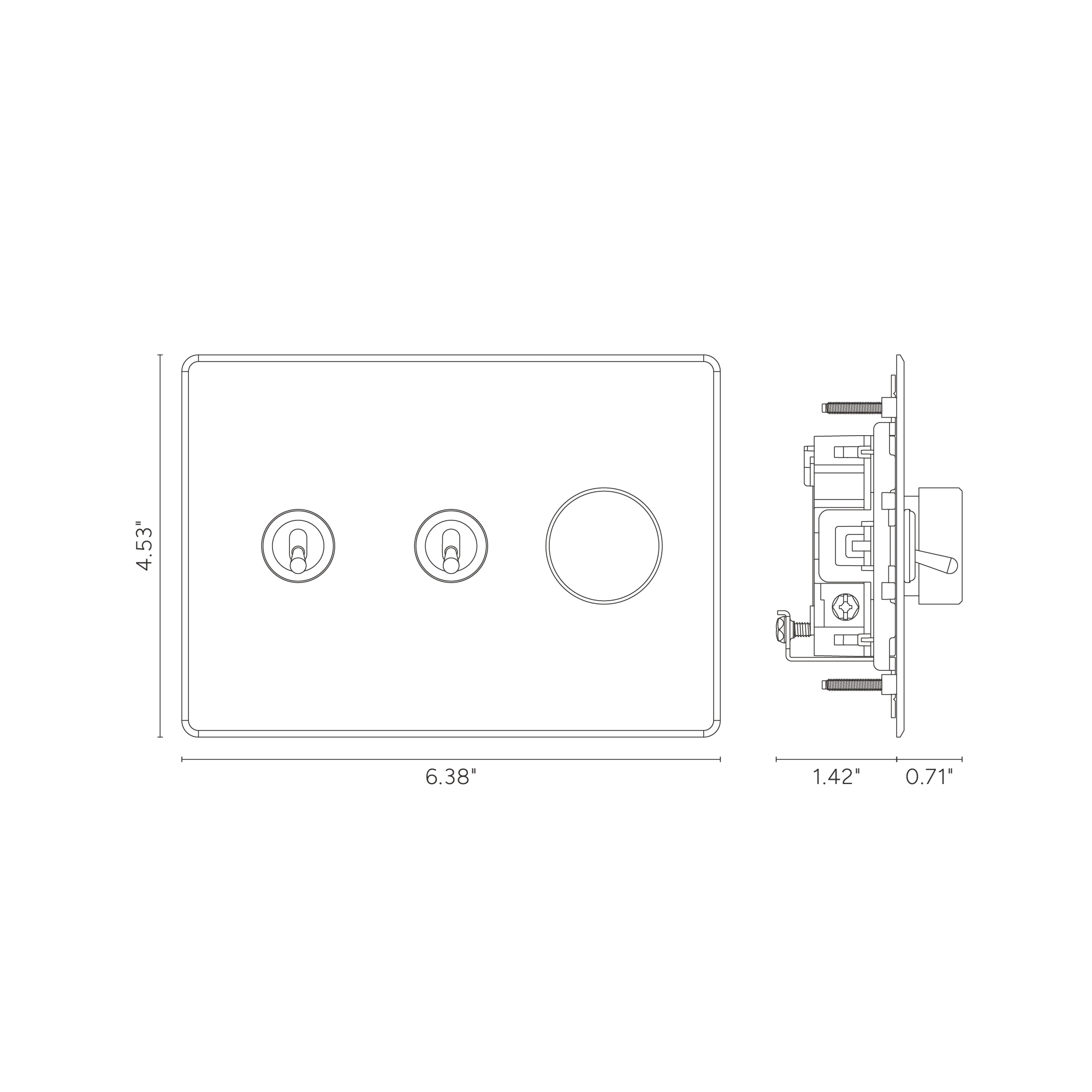 Kew 3G 2x Toggle & Dimmer Switch - Clear Bronze - Image 2