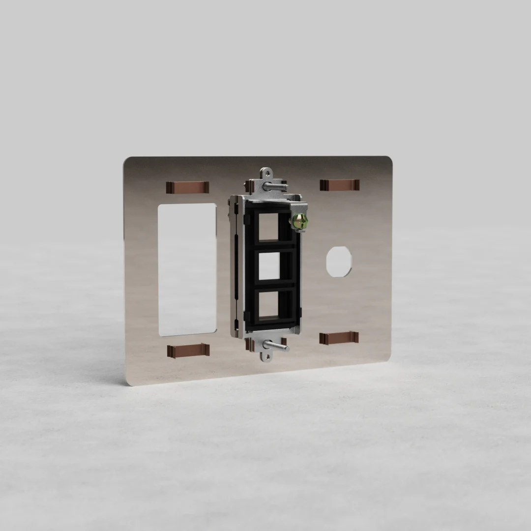 Kew 3G Outlet & Keystone & Switch Plate - Polished Nickel - Image 2