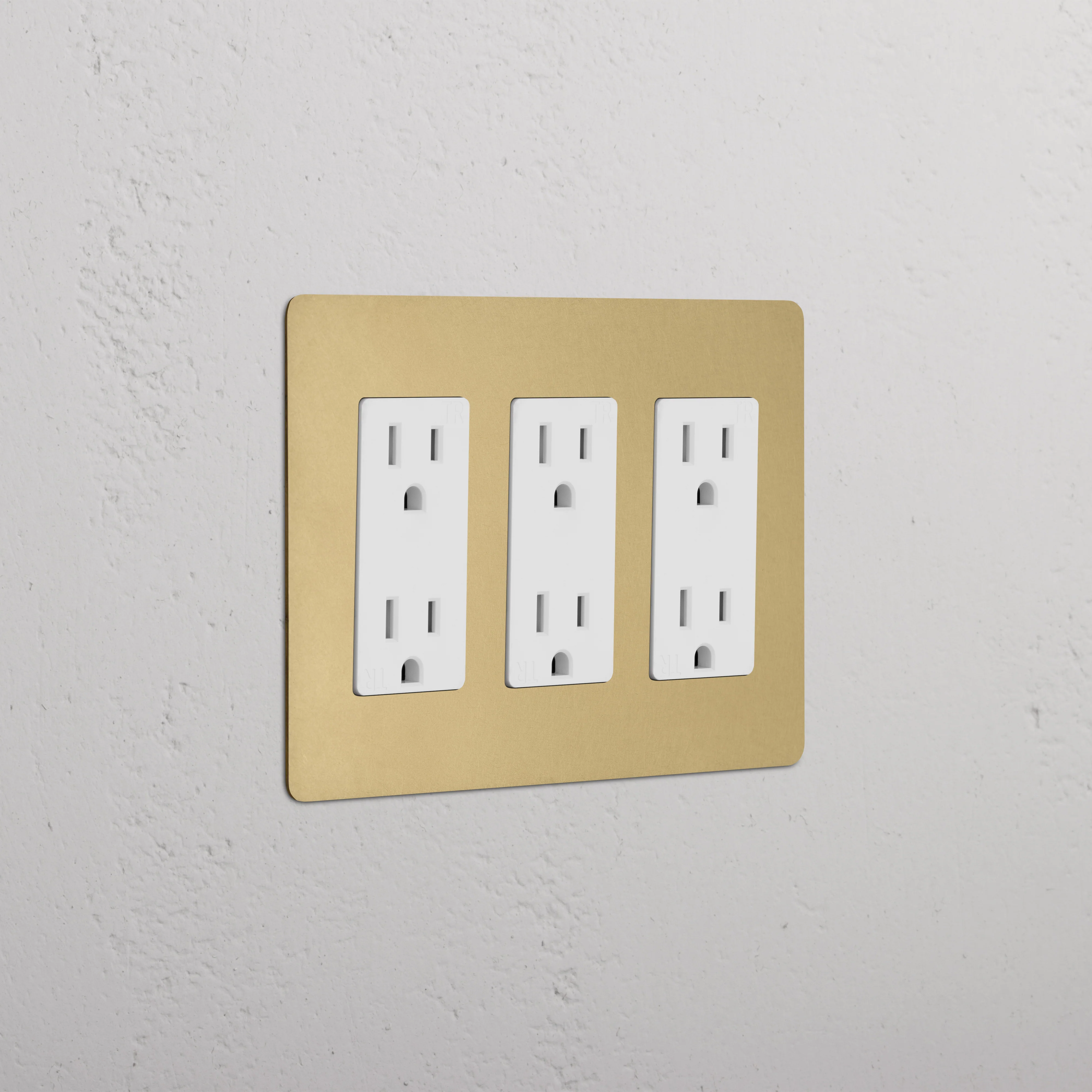 Kew 3G Outlet - Antique Brass White
