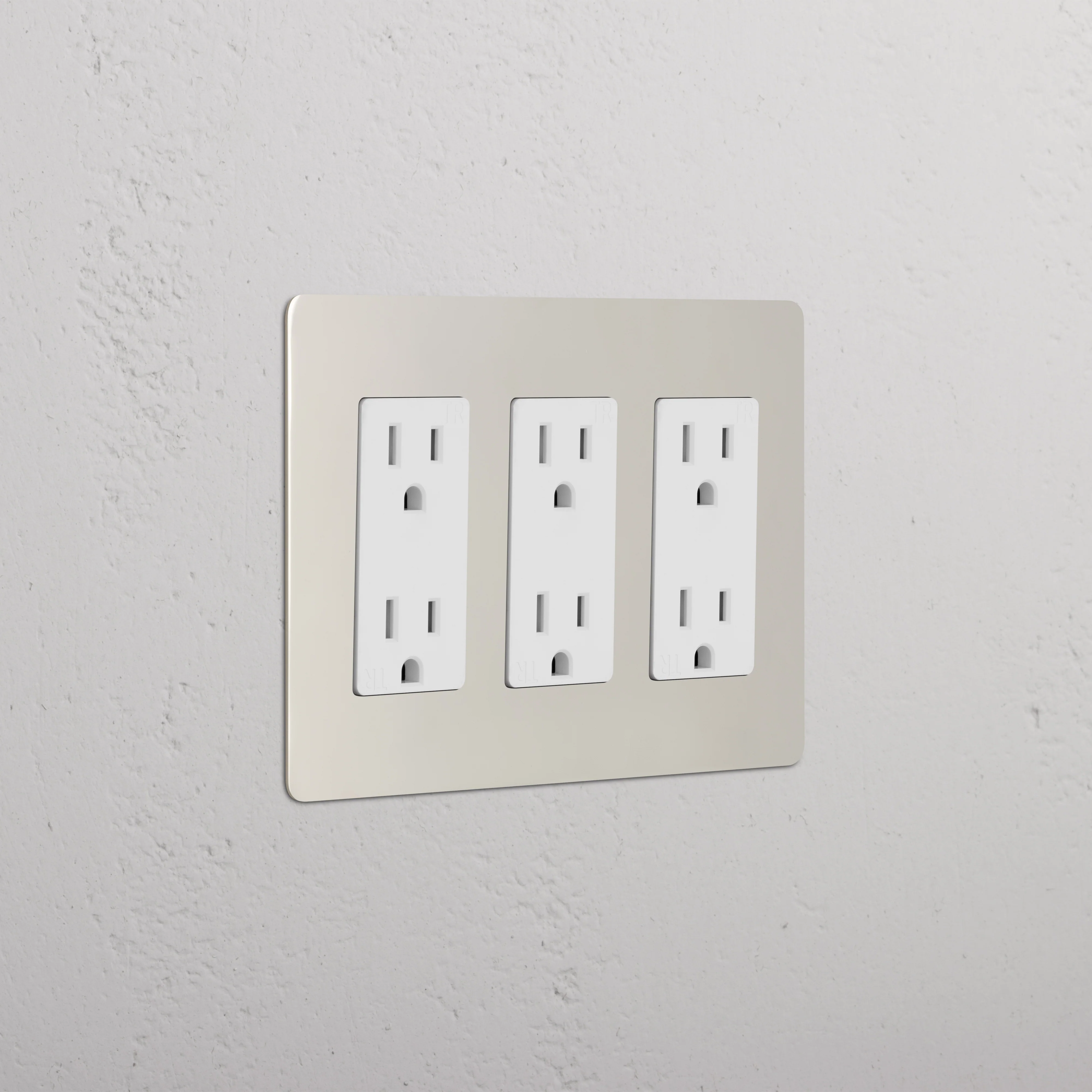 Kew 3G Outlet - Polished Nickel White