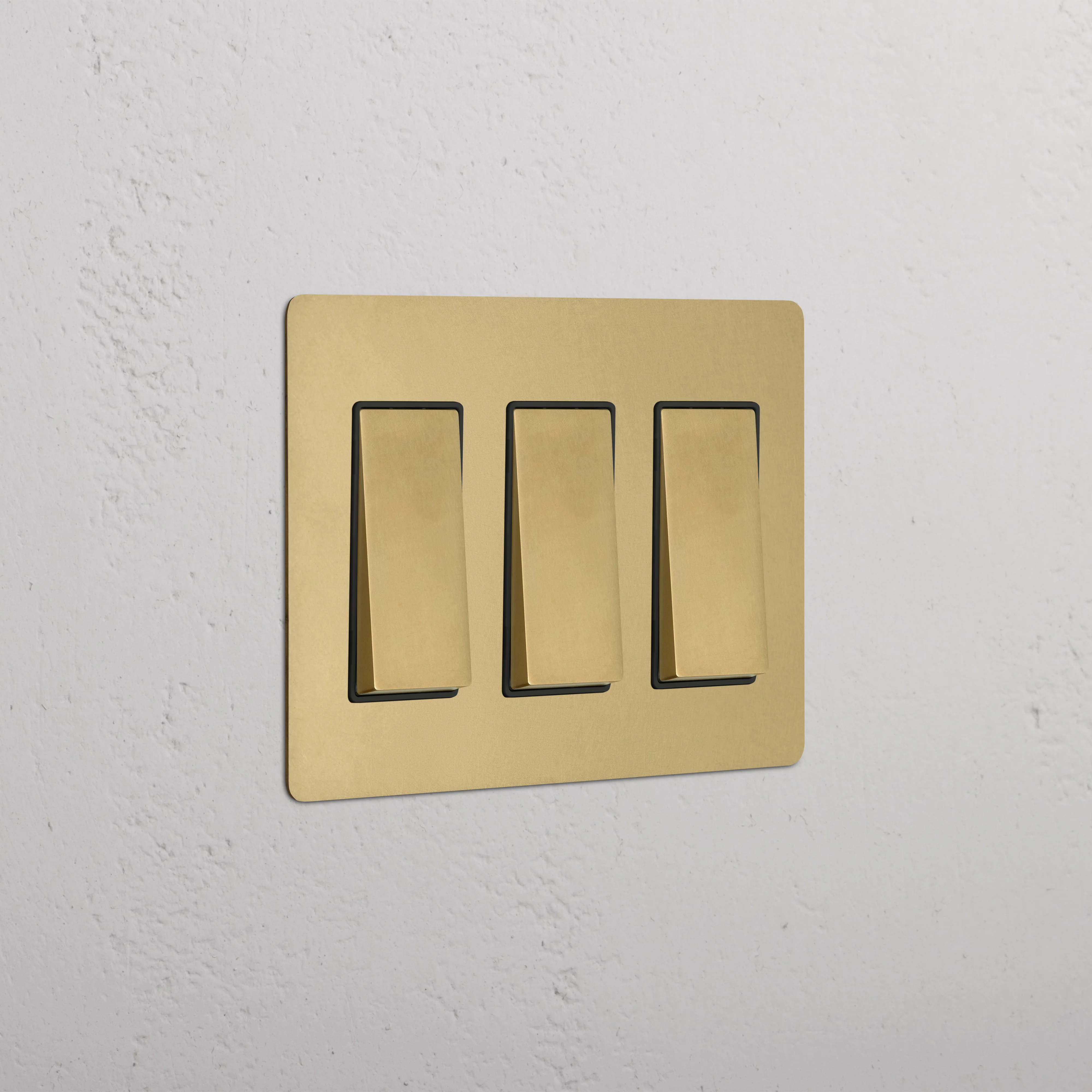 Kew 3G Rocker Switch - Antique Brass Black