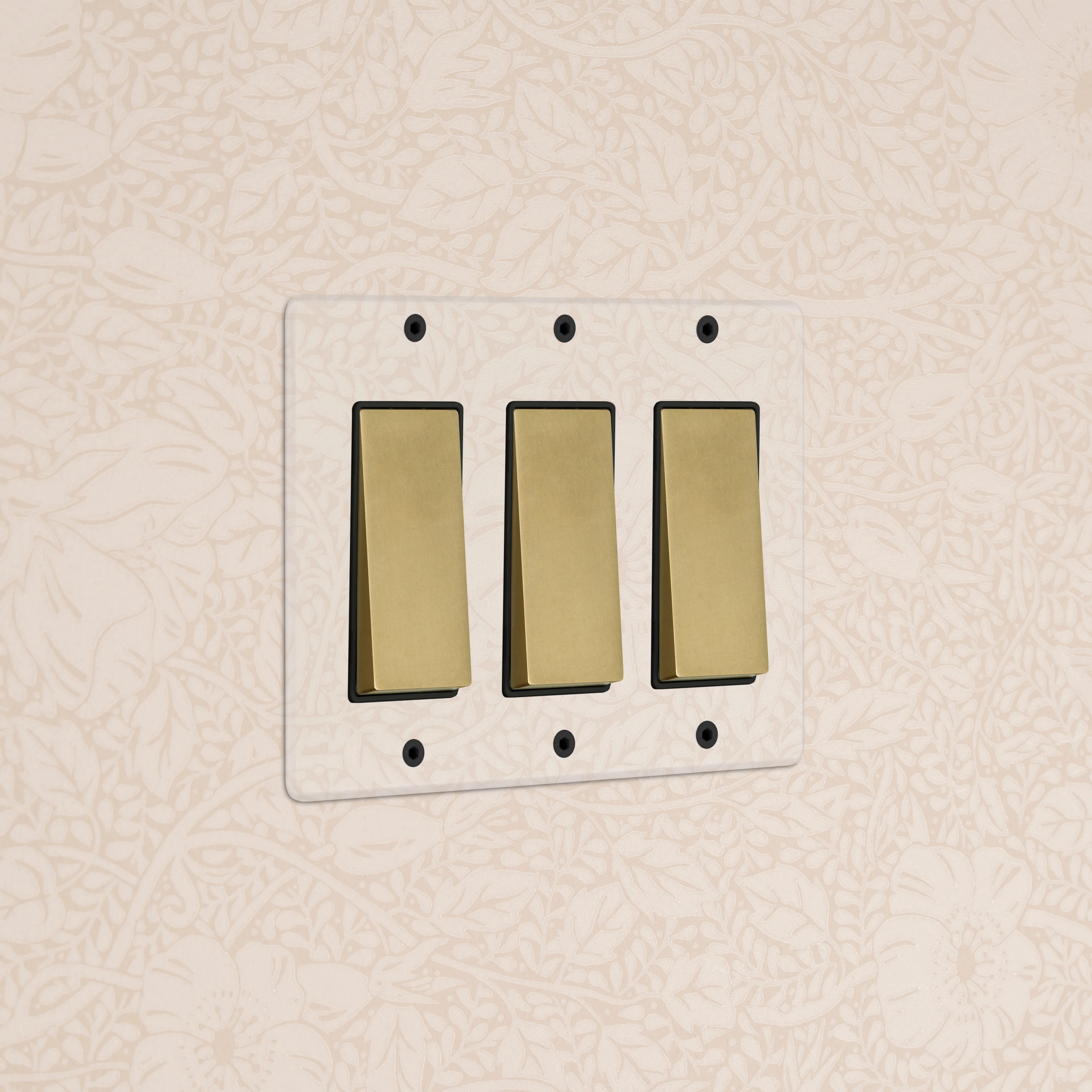 Kew 3G Rocker Switch - Clear Antique Brass Black
