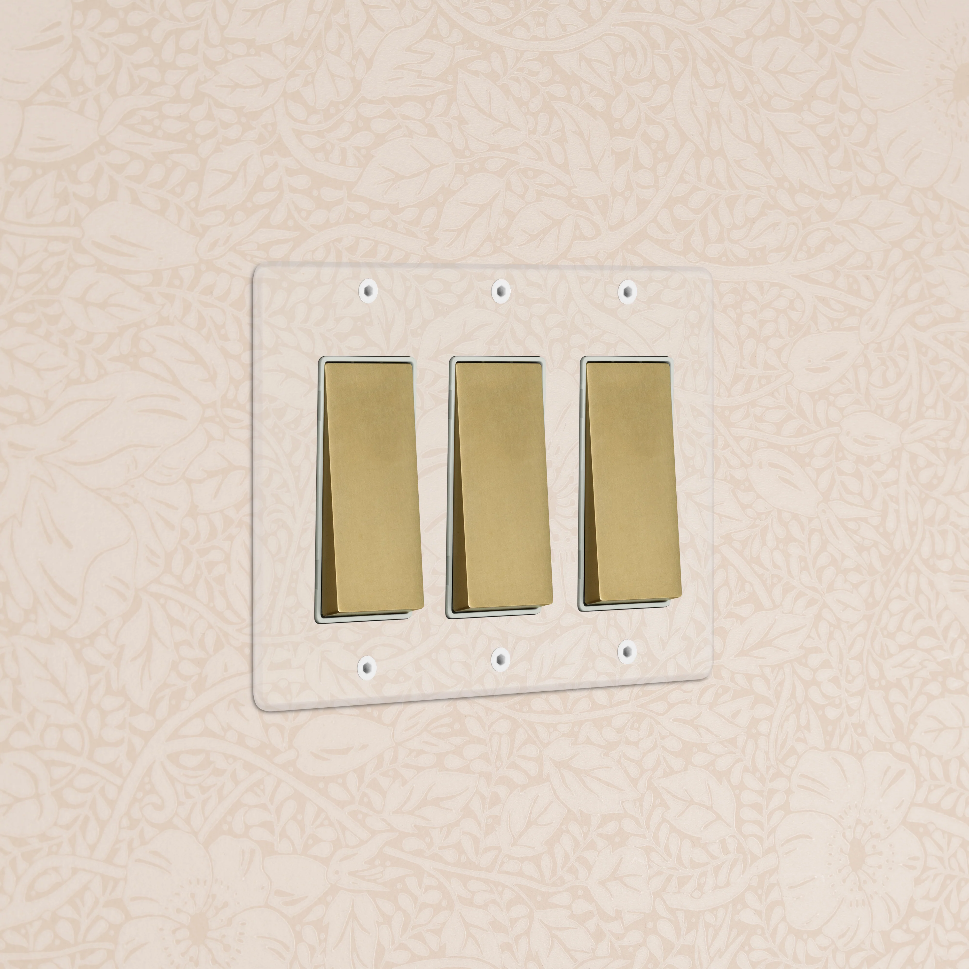 Kew 3G Rocker Switch - Clear Antique Brass White