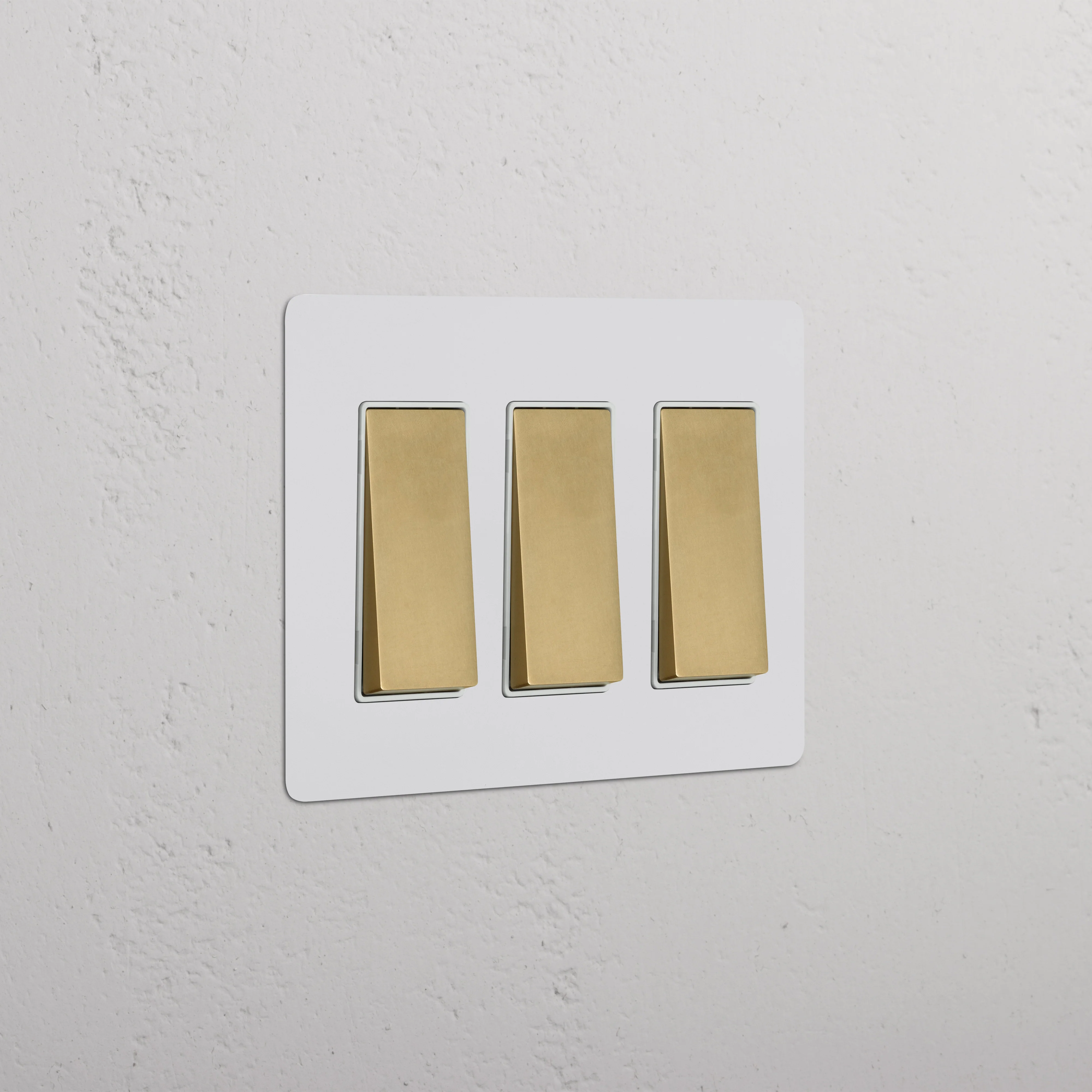 Kew 3G Rocker Switch - Paintable Antique Brass White