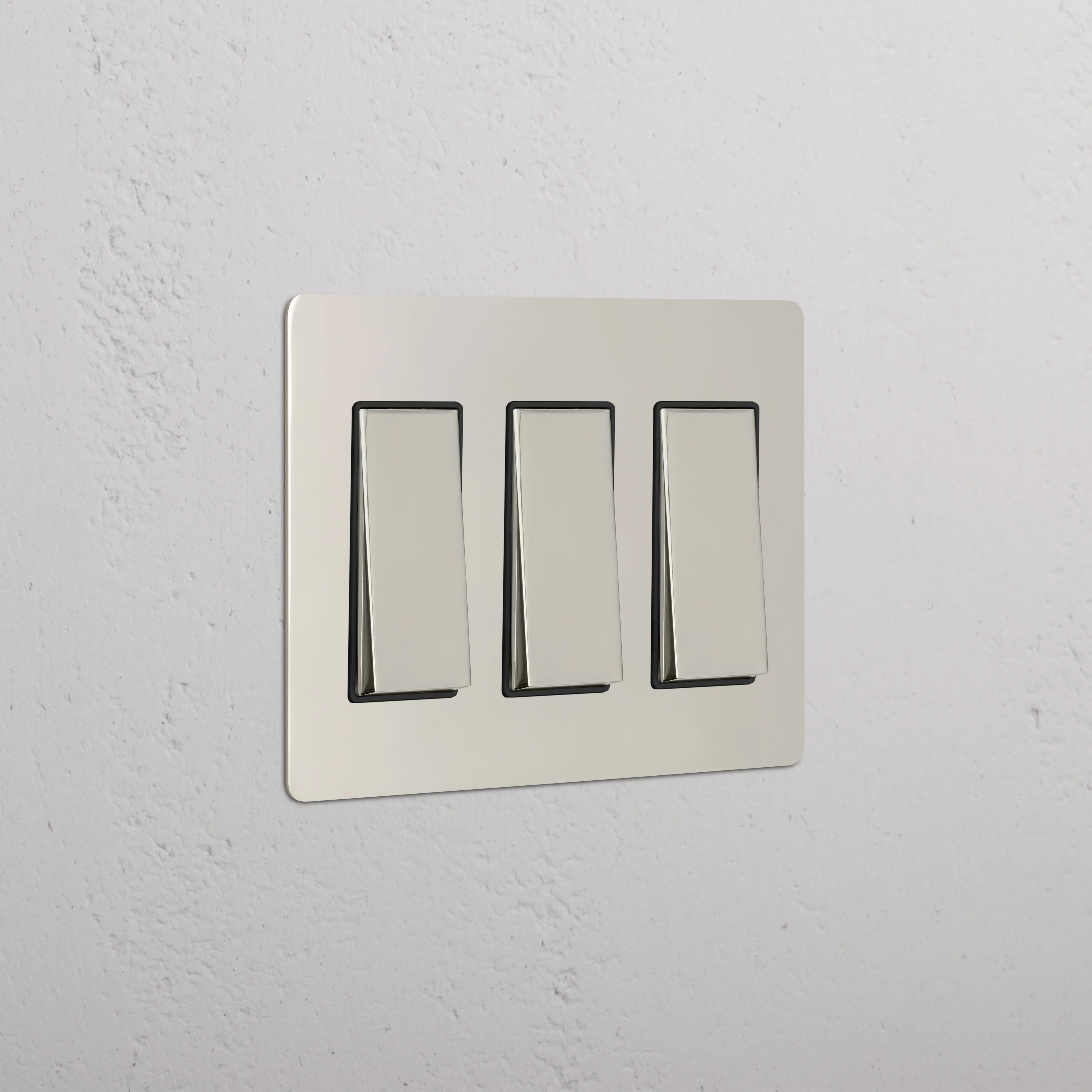Kew 3G Rocker Switch - Polished Nickel Black