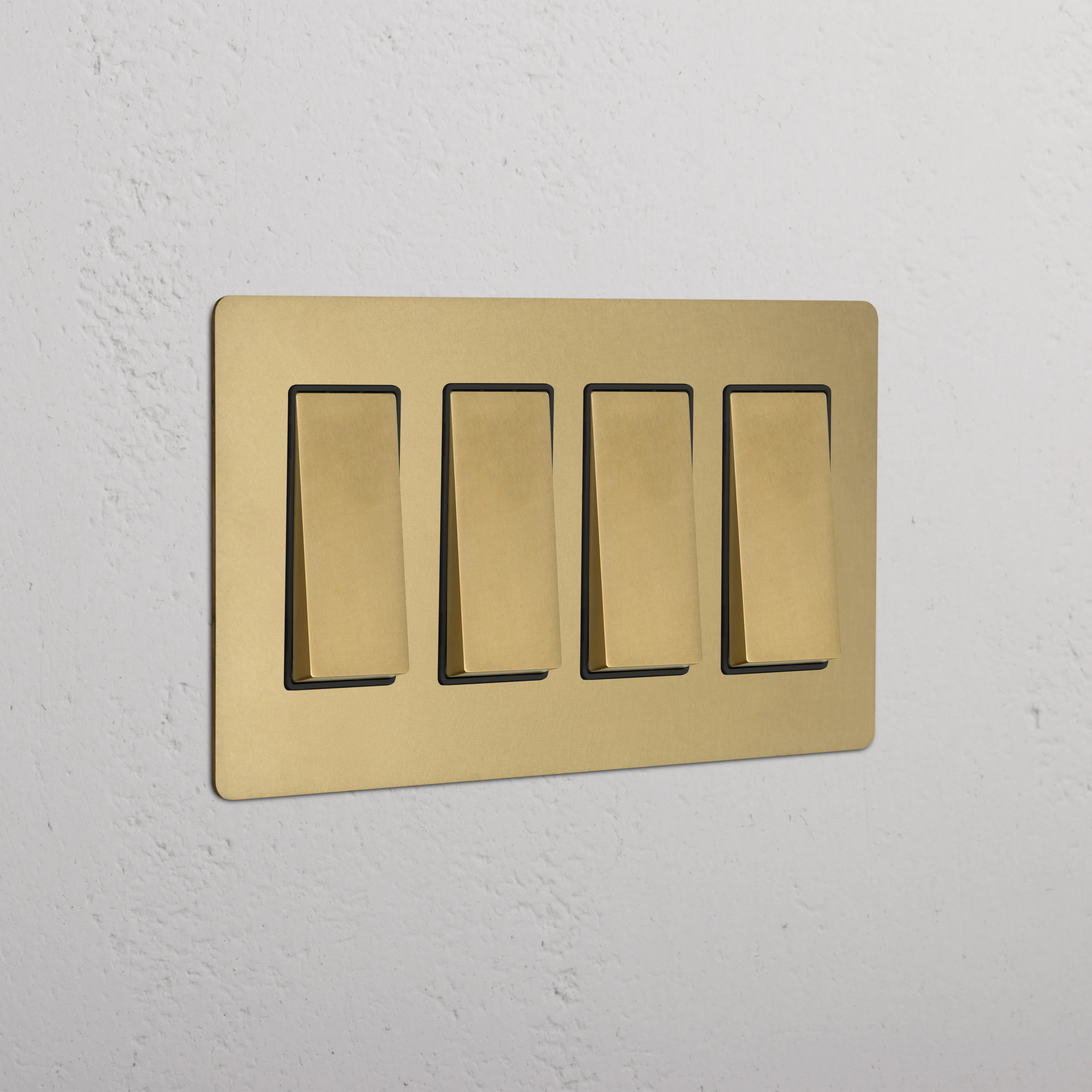 Kew 4G Rocker Switch - Antique Brass Black