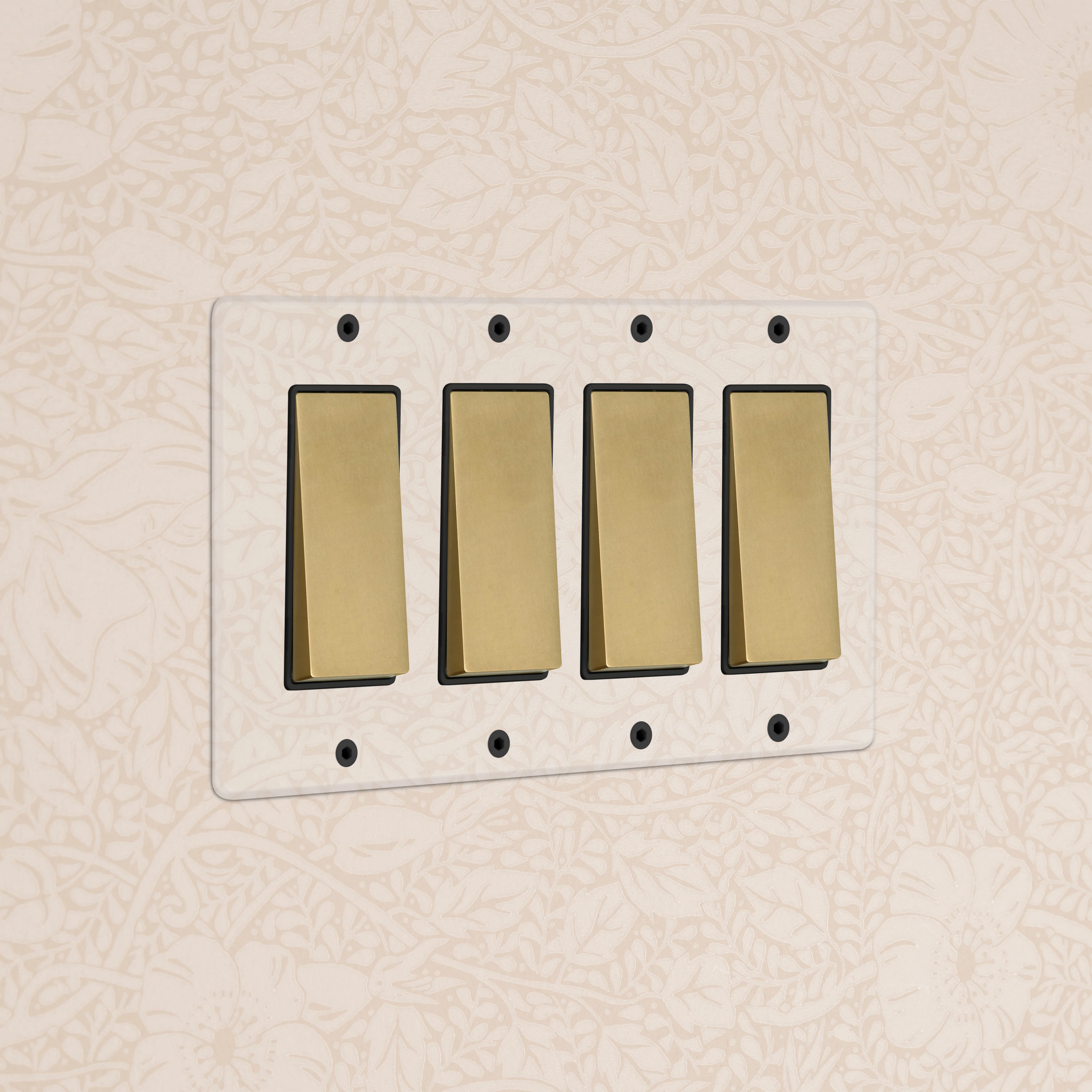 Kew 4G Rocker Switch - Clear Antique Brass Black