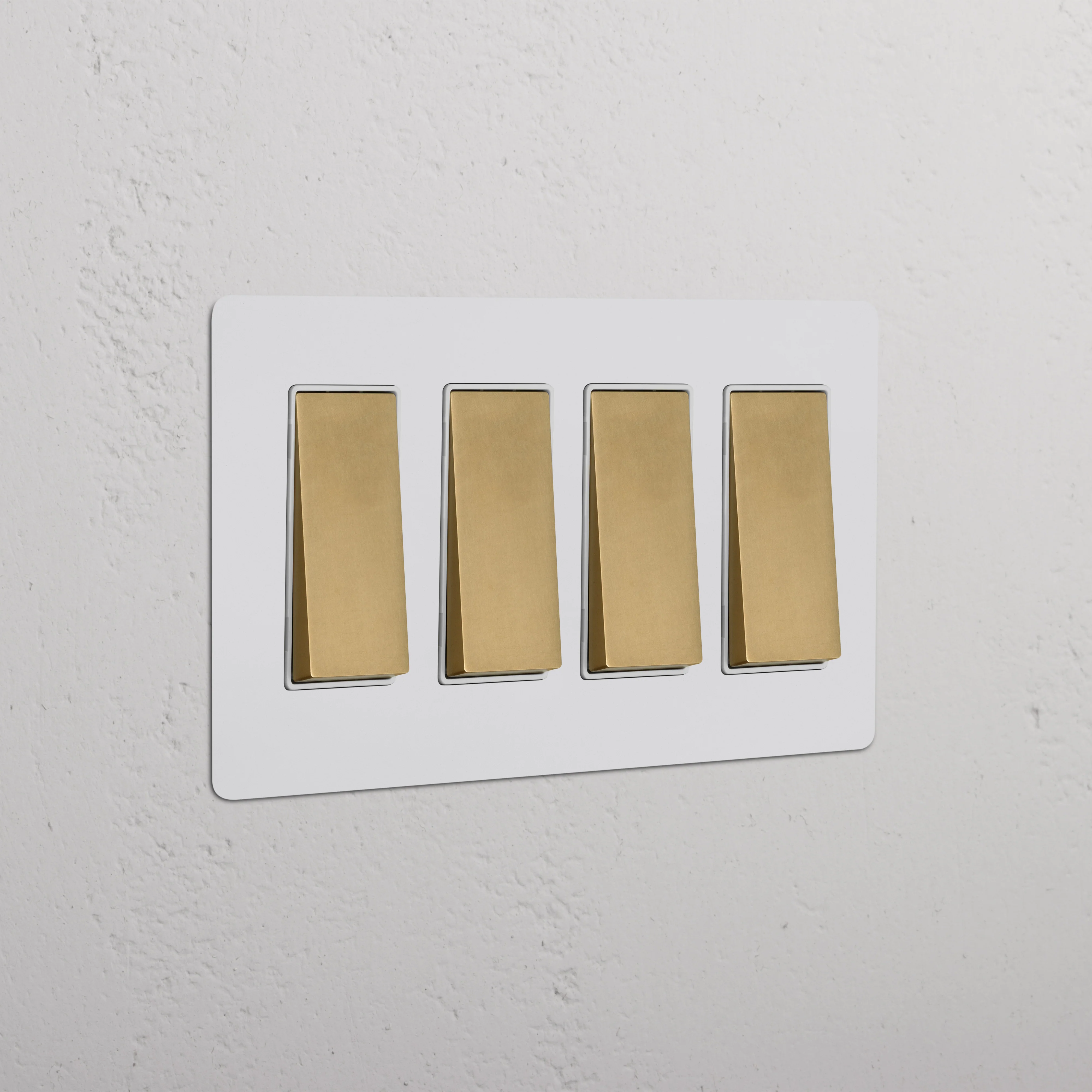 Kew 4G Rocker Switch - Paintable Antique Brass White