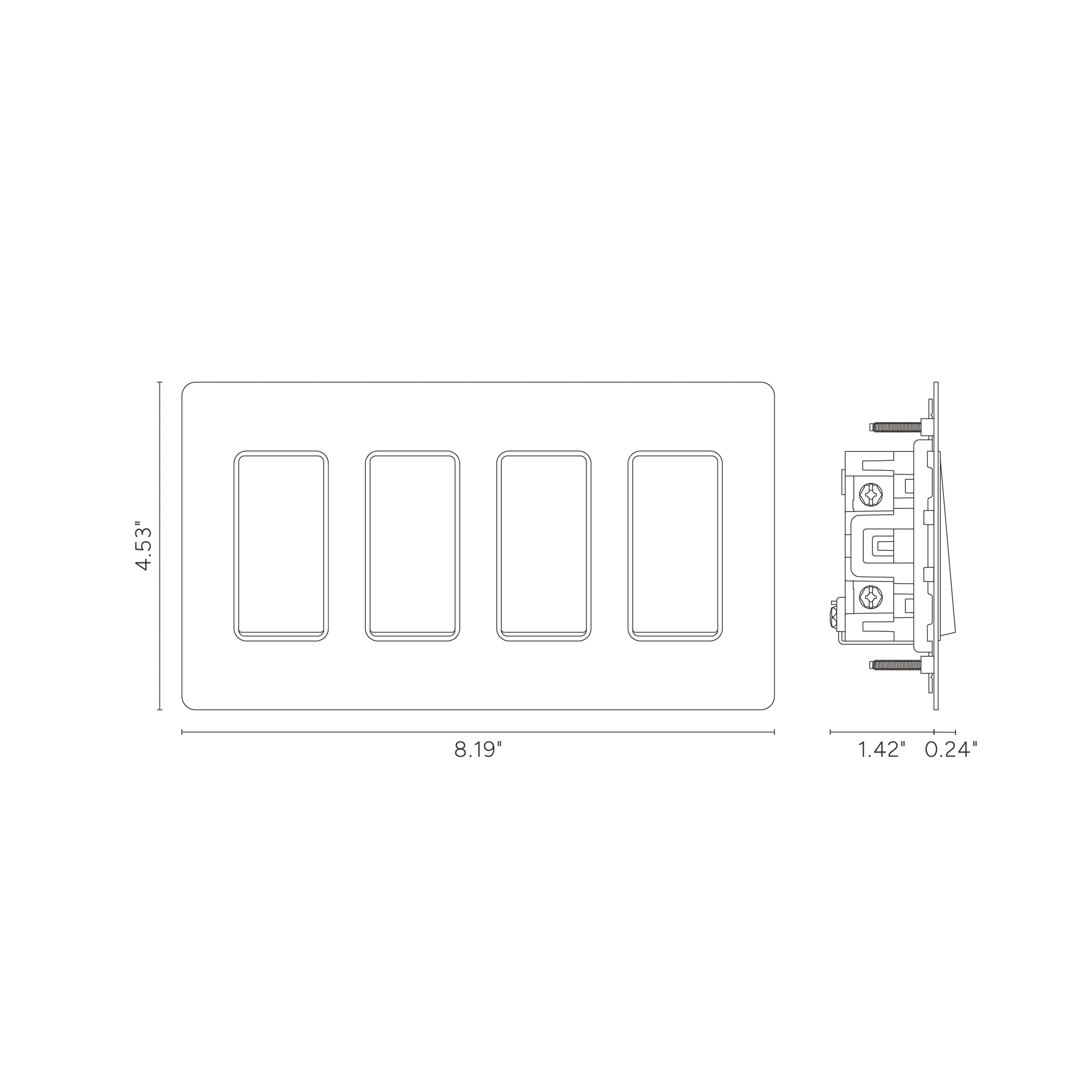 Kew 4G Rocker Switch - Paintable Antique Brass White - Image 2