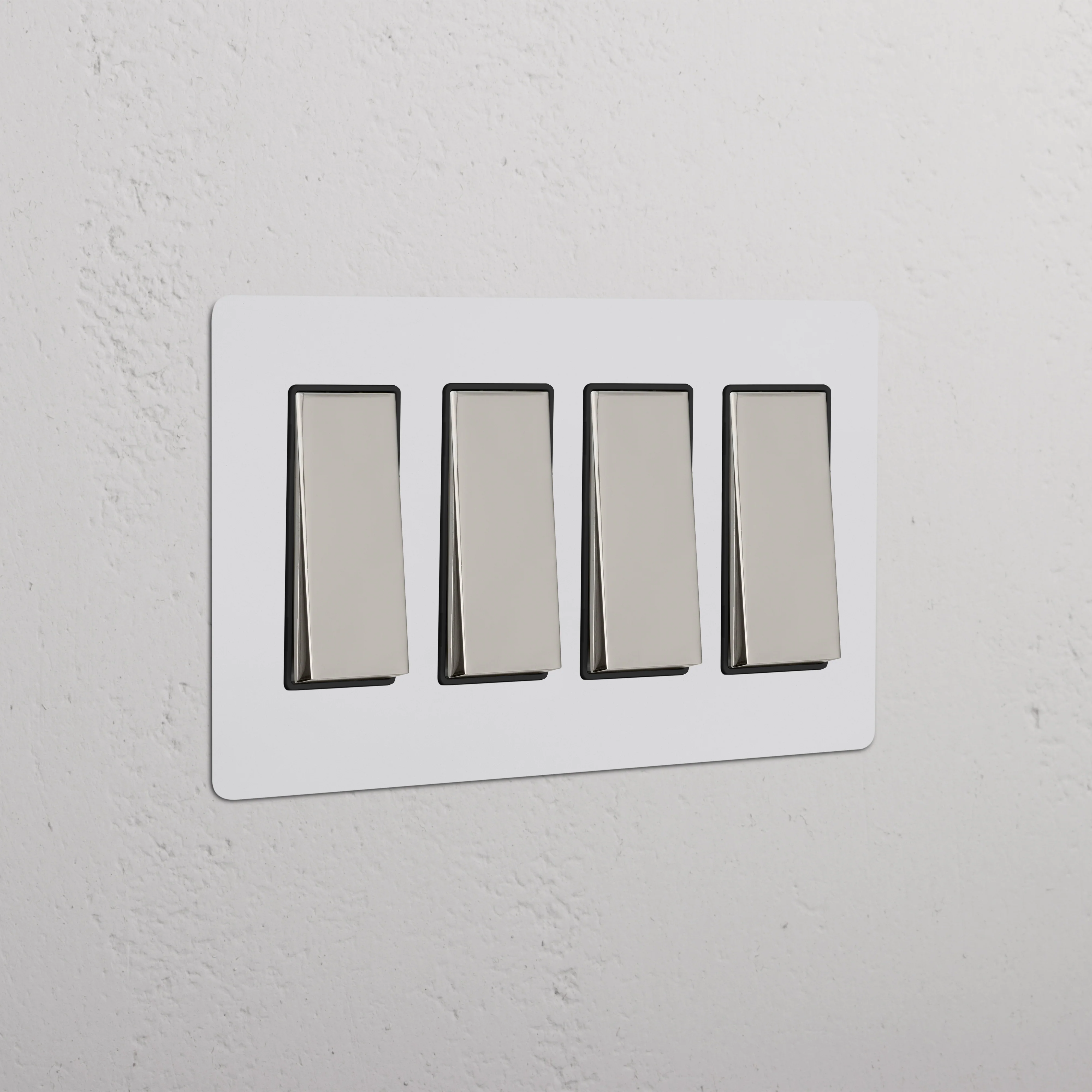 Kew 4G Rocker Switch - Paintable Polished Nickel Black