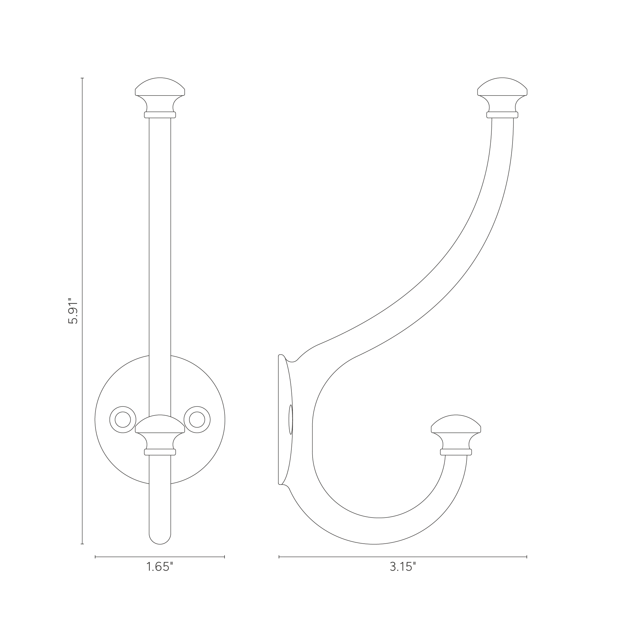 Mews Hook - Polished Nickel - Image 3