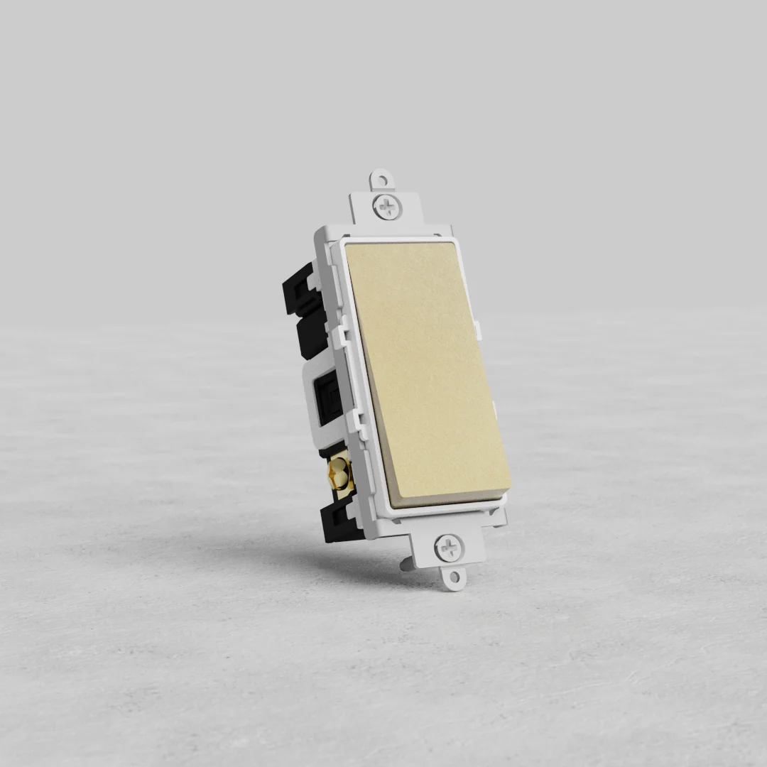 Retractive Rocker Switch - Antique Brass White
